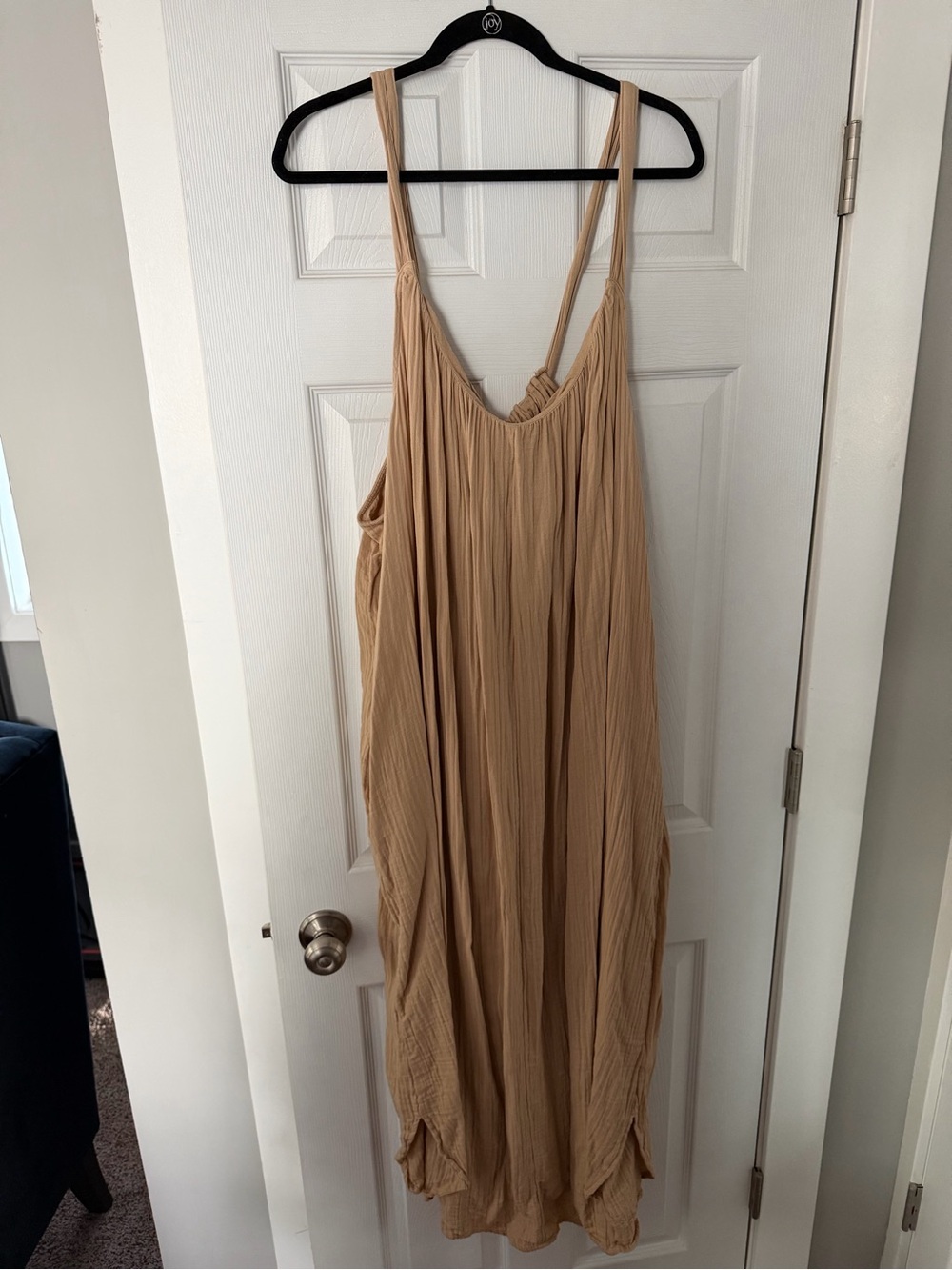 Old Navy Tan Maxi Dress with Adjustable Spaghetti Straps